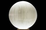 5" Large "Selenite" (Satin Spar) Sphere - With LED Light Stand - Photo 2